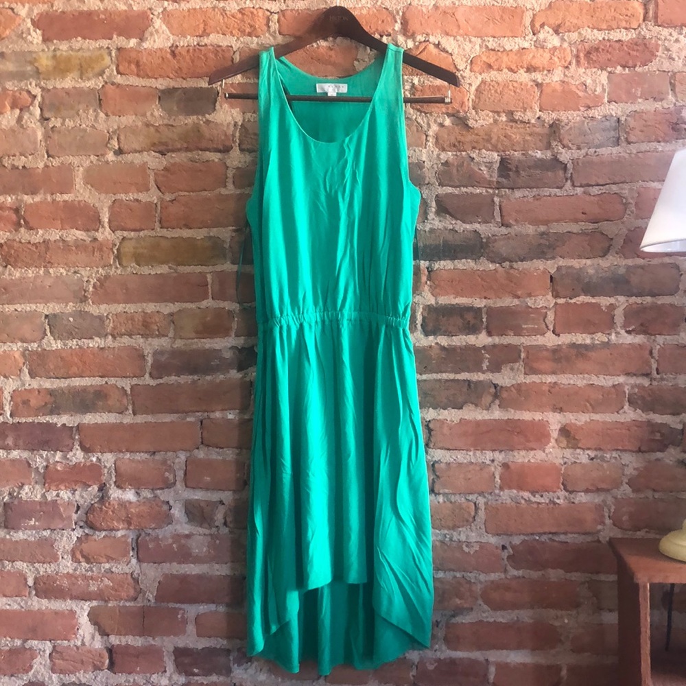 Kelly green high low racer back dress